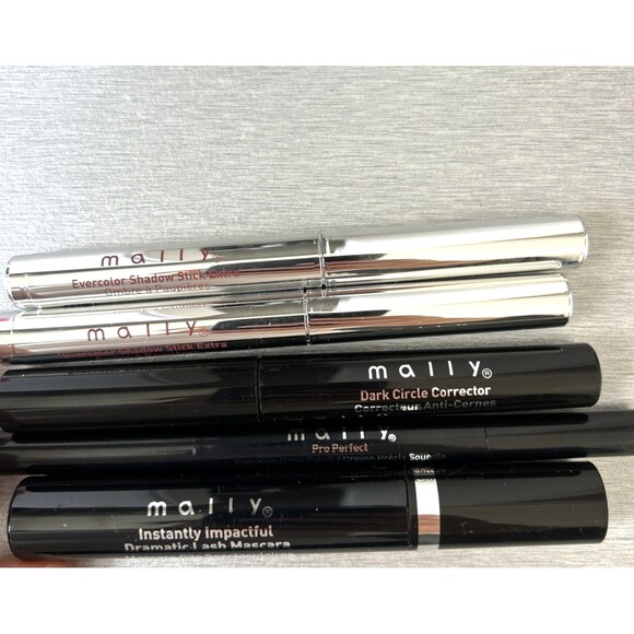 MALLY Gorgois SET OF 5 Mascara Dark Circle Corrector Brow Pencil & 2 Eyeshadows - Picture 3 of 11